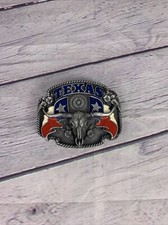 1995 SISKIYOU Texas Longhorn Flag Belt Buckle Lone Star State N-67 Made in USA
