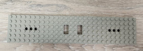 Lego 4093 4093a Old Light Gray Train Base 6 x 28 3 Round Holes Each End Cutouts