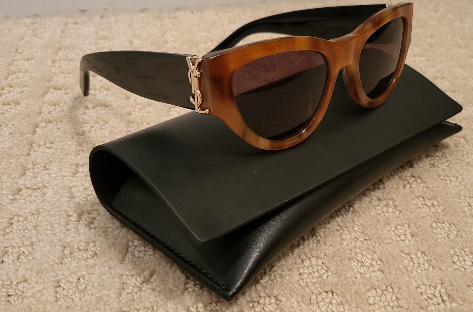 OCCHIALI DA SOLE YSL SAINT LAURENT MARRONE NERO OCCHIO DI GATTO RARI! SEMPRE ? AUTENTICO