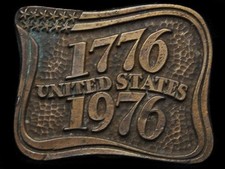 JE25124 VINTAGE 1976  UNITED STATES 1776-1976  BRASSTONE BICENTENNIAL BUCKLE
