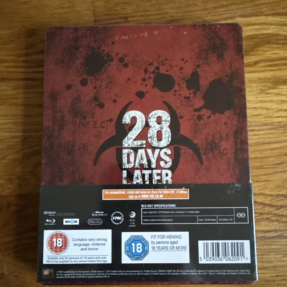 28 Days Later Blu-Ray embossed Steelbook. Still sealed! - Image 2 of 4