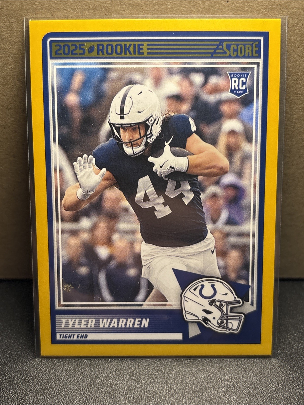 2025 Score Panini Tyler Warren Rookie Card #21 Gold RC Colts