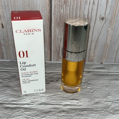 Clarins Lip Comfort Oil | Hydrating, Nourishing, Moisturizing, Honey 01  0.2 oz