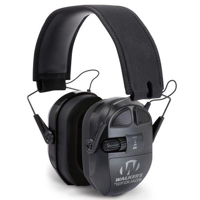 Hearing Protection Electronic Earmuffs 26dB NRR Quads Black GWP XPMQB WALKERS