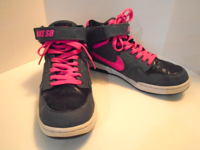 Nike SB Mogan Mid Kids Size 7Y Shoes Pink Black Gray Sneakers 645025-060