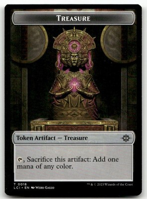 Treasure 0018 Map 0017 Double-Sided Token The Lost Caverns of Ixalan MTG NM