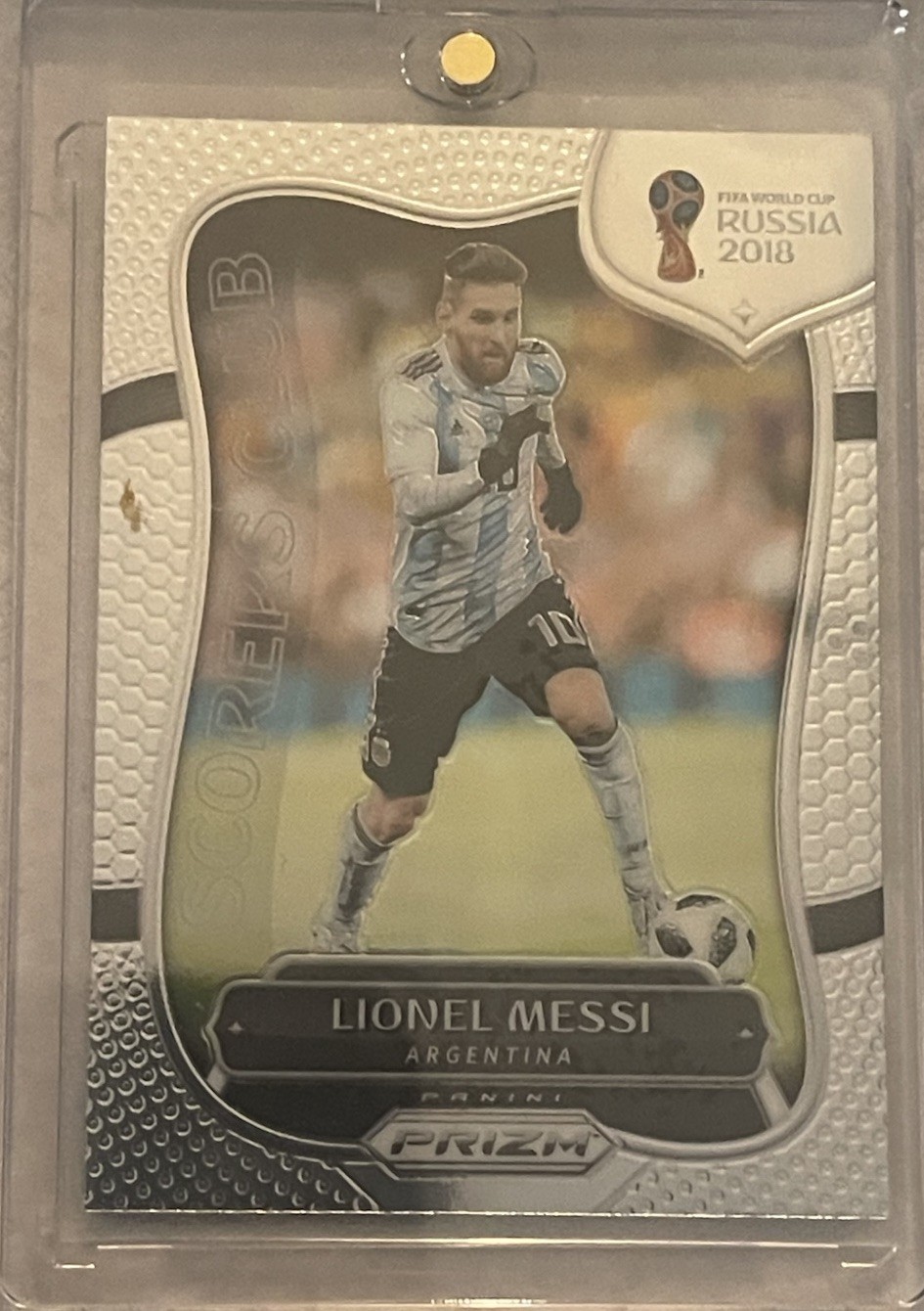 2018 Lionel Messi Panini Prizm World Cup Scores Club Silver Prizm Rare