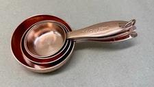 Crate & Barrel Copper Plated Measuring Cups Set of 4 - Preowned