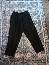 Vintage Talbots Irish Linen High Rise Trousers 14P Black Old Money Quiet Luxury