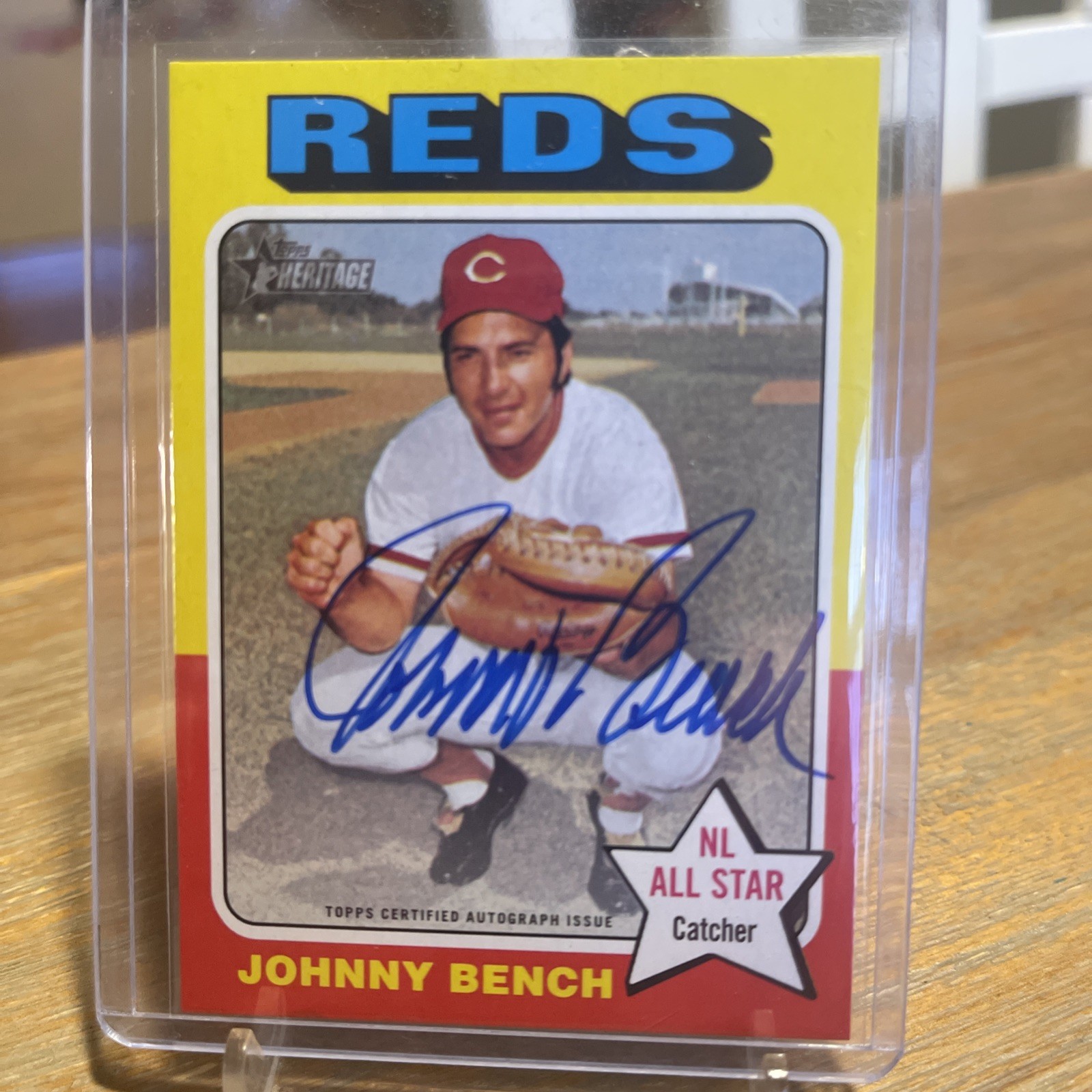 2024 Topps Heritage Johnny Bench Real One Auto HOF 75RO-JB