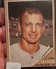 Topps 1962 Topps Don Taussig #44 Houston Colt .45s Rookie Baseball Card. rookie card picture