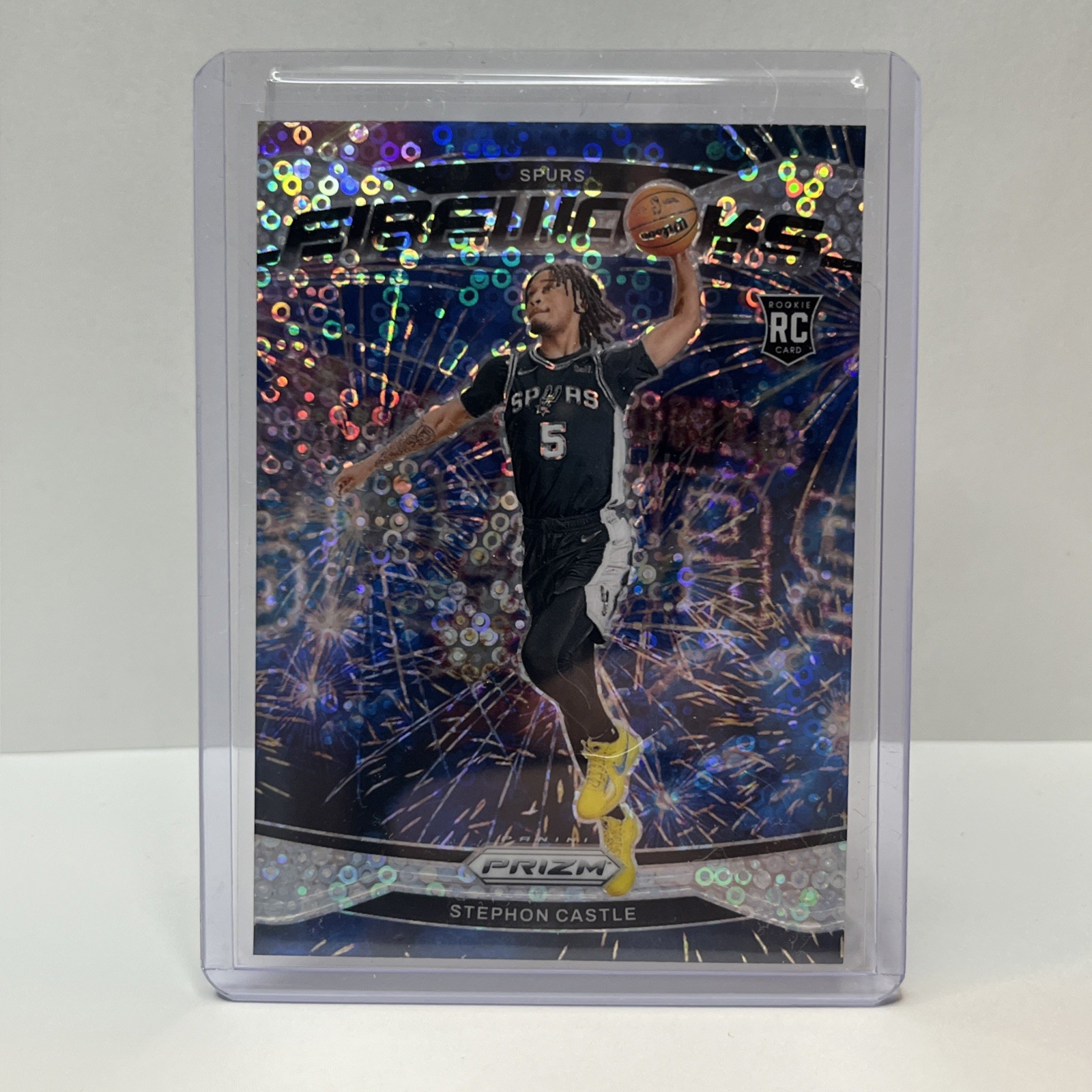 2024-25 Panini Prizm Fireworks Stephon Castle #13 Fast Break Prizm (RC)