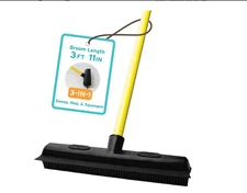 Sweepa Rubber Broom Evriholder FURemover Cat Dog Pet Hair Dust Carpet Rake New