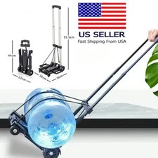 Folding Hand Truck Dolly Cart with Wheels Luggage Cart Trolley Moving 70 lbs US