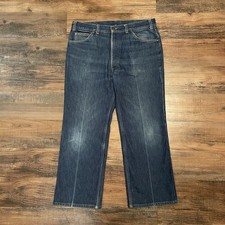 Vtg 70s Levis 517 Orange Tab Flannel Lined Bootcut Jeans 38x28 Talon 42 USA Made