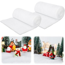 QZYL 2 PCS Snow Blankets, 3 8 FT Thick Xmas Artificial Fake Snow Blanket for