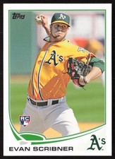 2013 Topps Evan Scribner #521 Rookie Oakland Athletics