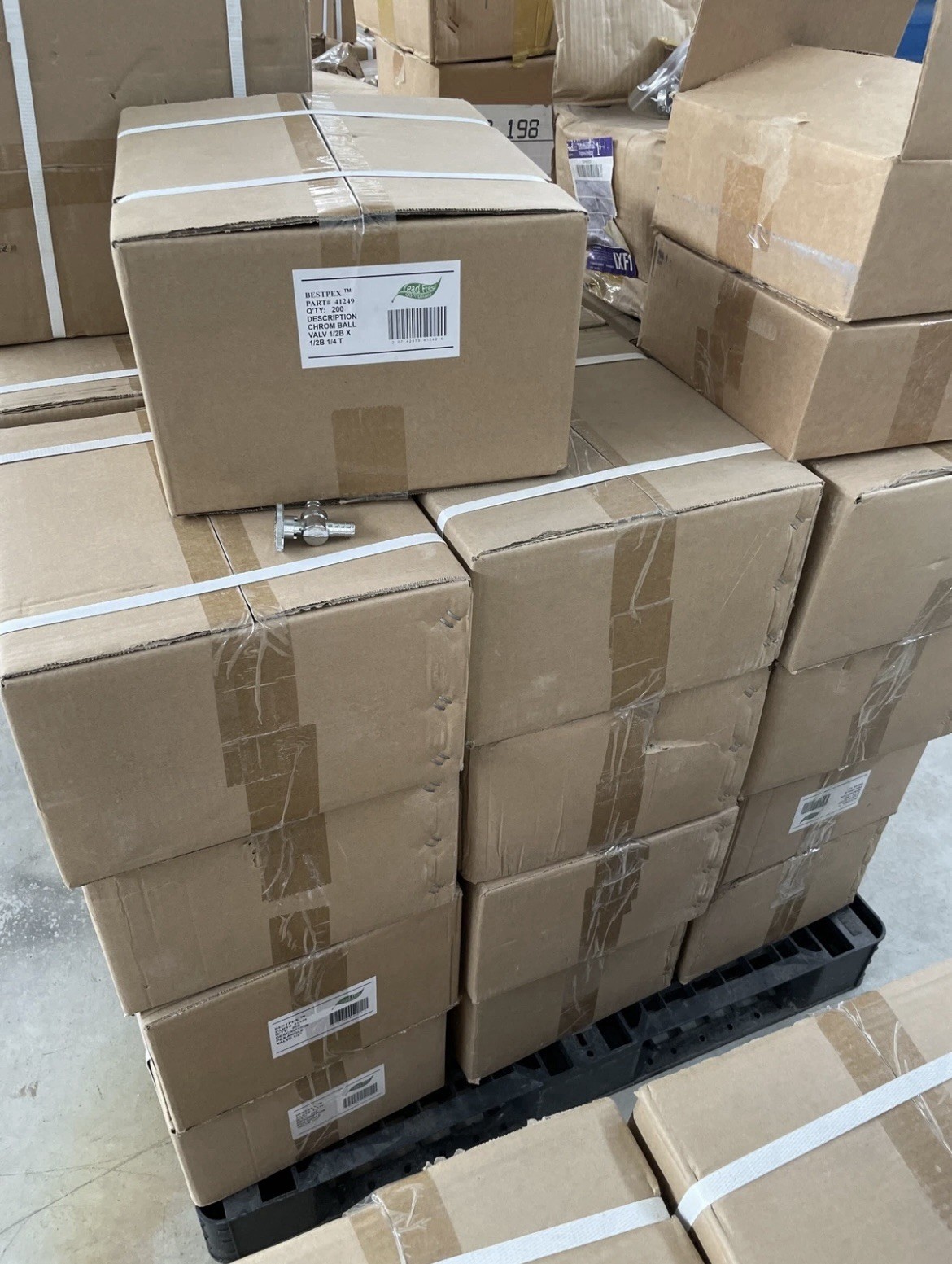 BESTPEX 1/2" x 1/2" PEX Angle Stop Valve (x 200) 1/4 Turn Free Ship Lead Free