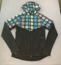 Nike Dri-Fit Women's Hooded Running Jacket Blue Black Full Zip Athletic S