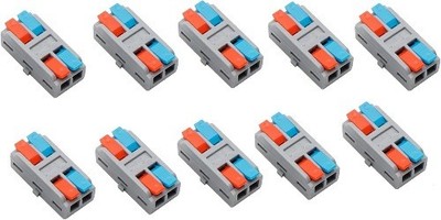Compact Lever Wire Nuts 2 In Out Splicing Connectors Terminals 28 12 AWG 10Pcs