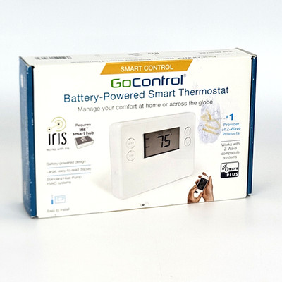 GoControl - GC-TBZ48L - Battery-Powered Thermostat Smart Control - Works w/ Iris