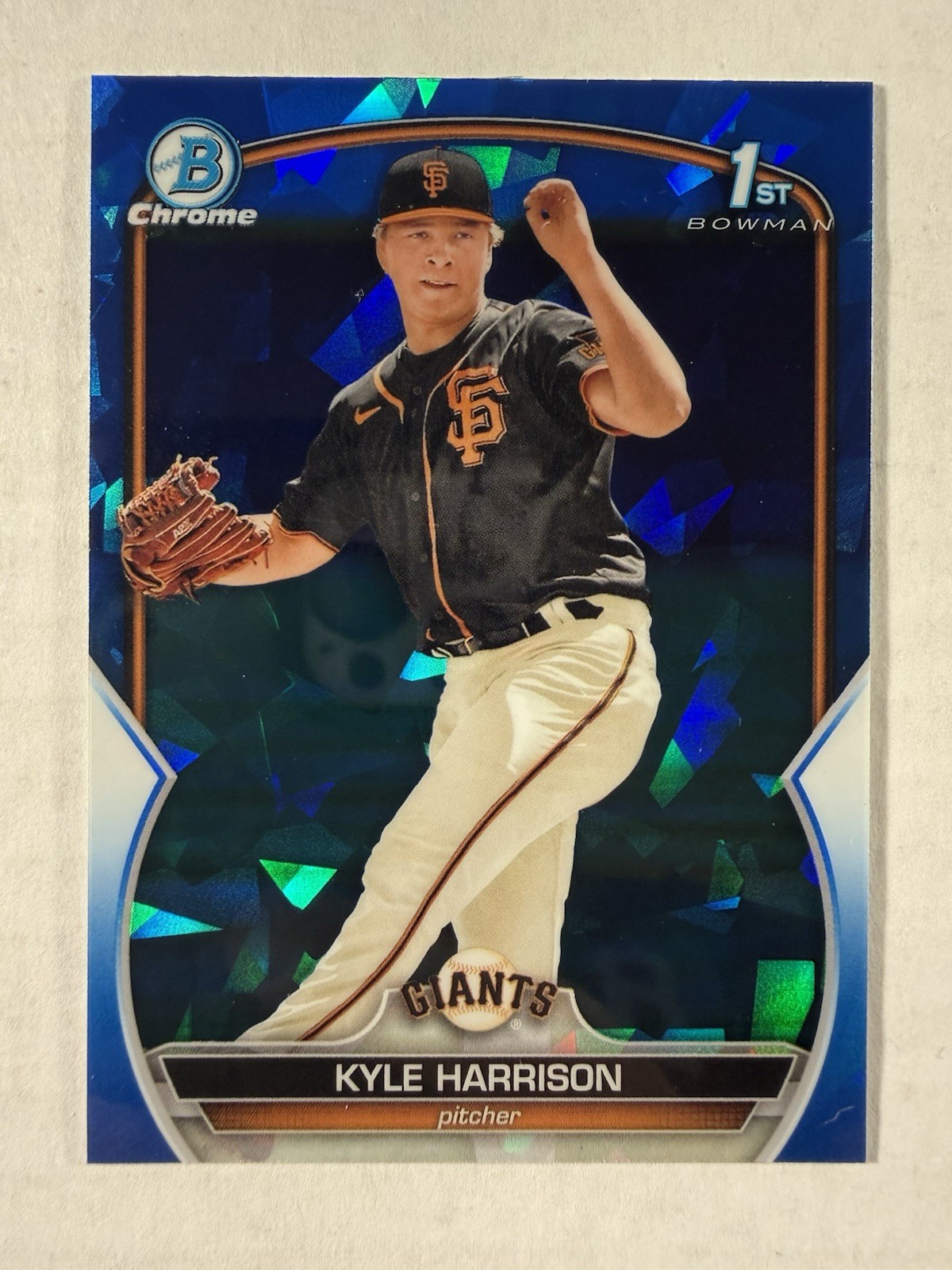 2023 Bowman Sapphire Edition Kyle Harrison Chrome 1st Prospect #BCP-93 Giants
