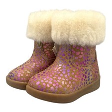 UGG Baby Jorie II Spots Chestnut Pink Sparkle Suede Boots 6-12M Sz 2/3 NIB