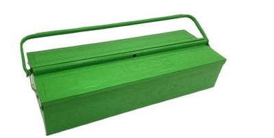 Biesse Green faltbarer Werkzeugkasten aus Metall Einzelne Werkzeugaufbewahrung