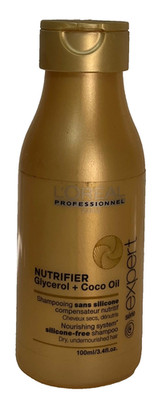 Loreal NUTRIFIER GLYCEROL + COCO OIL SHAMPOO SILICONE FREE 3.4 oz (996)