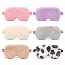 Plush Sleep Eye Mask Soft Travel Sleeping Blindfold Light Blocking Eye Cover