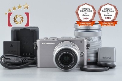 ''Shutter count 2,861'' Olympus PEN Lite E-PL3 Silver 12.3 MP 14-42 40-150 Lenses