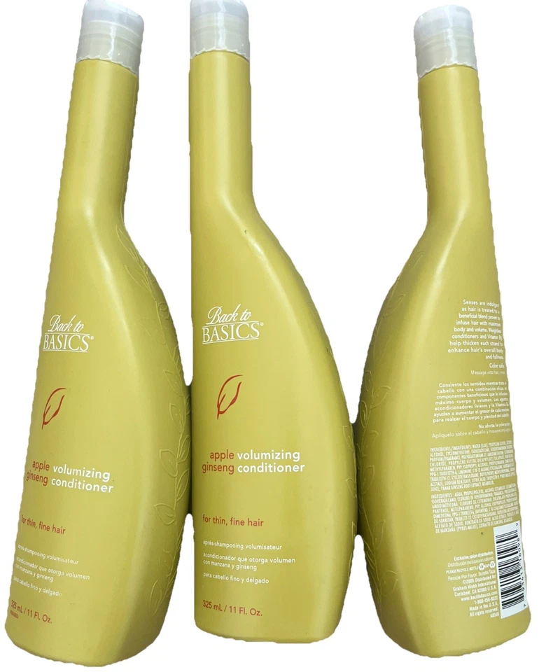 3 Pack Back to Basics Volumizing Hair Conditioner 11 Oz Each Apple Ginseng - Image 2 of 2
