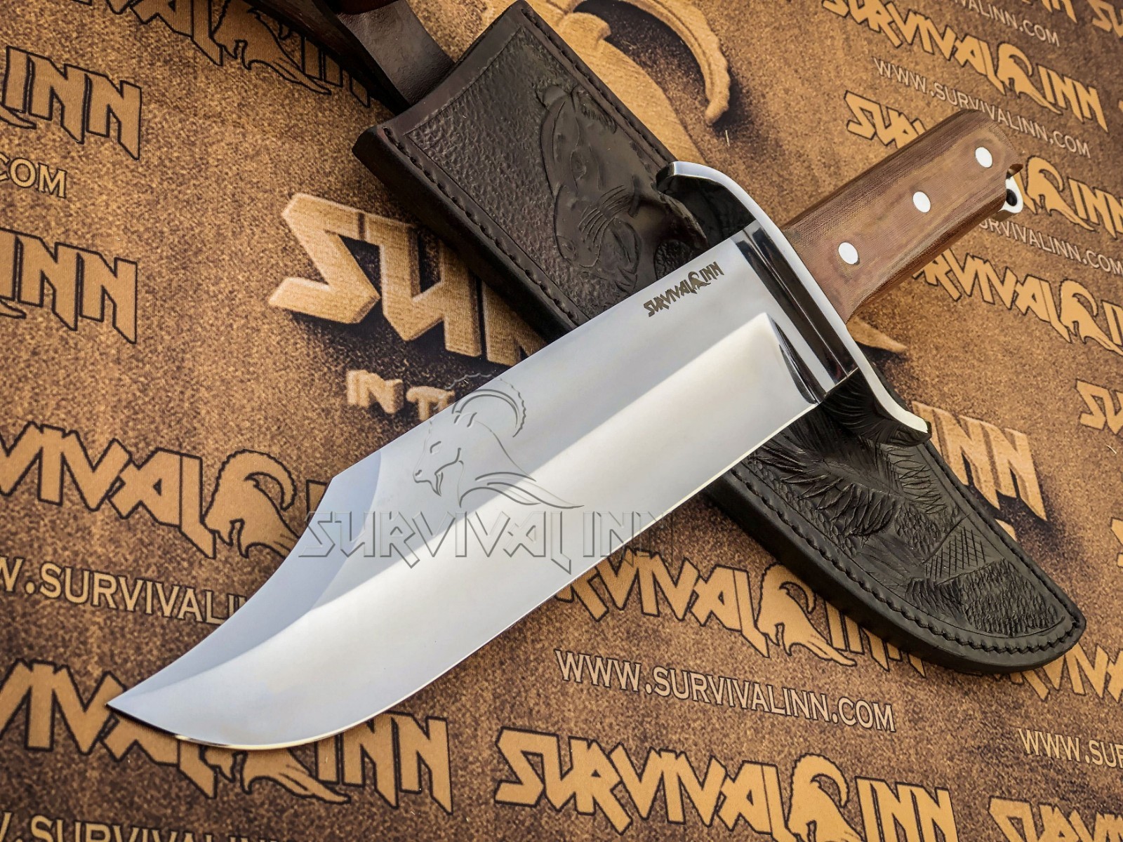 CUSTOM HANDMADE D2 STEEL JOHN RAMBO SURVIVAL 12 mm Thick BOWIE KNIFE WITH SHEATH