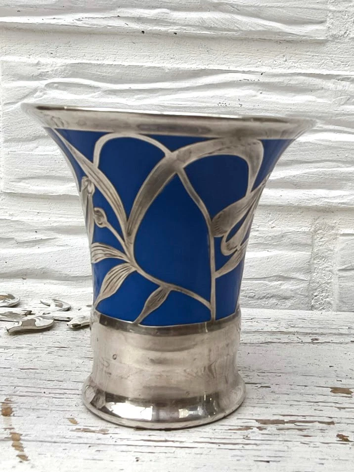 Silber Overlay Vase - Porzellan Rosenthal - Silber Friedrich Spahr 1000 10 - Bild 4 von 4