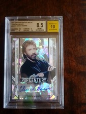 Chuck Norris 2021 Pop Century Metal Autograph Auto Card BGS Graded 8.5 A10 