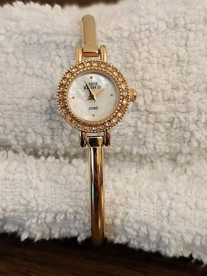 Anne Klein II 2000 gold-tone crystal accented bangle watch-needs new battery