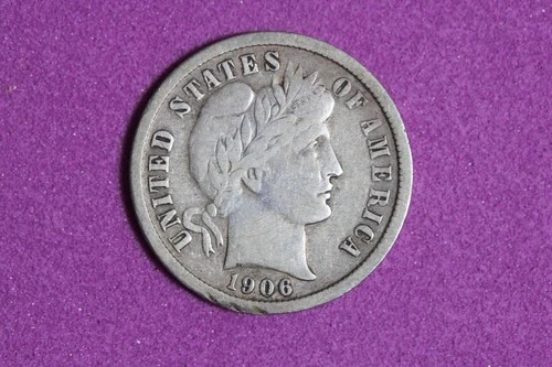 ESTATE FIND 1906 BARBER DIME #K60169