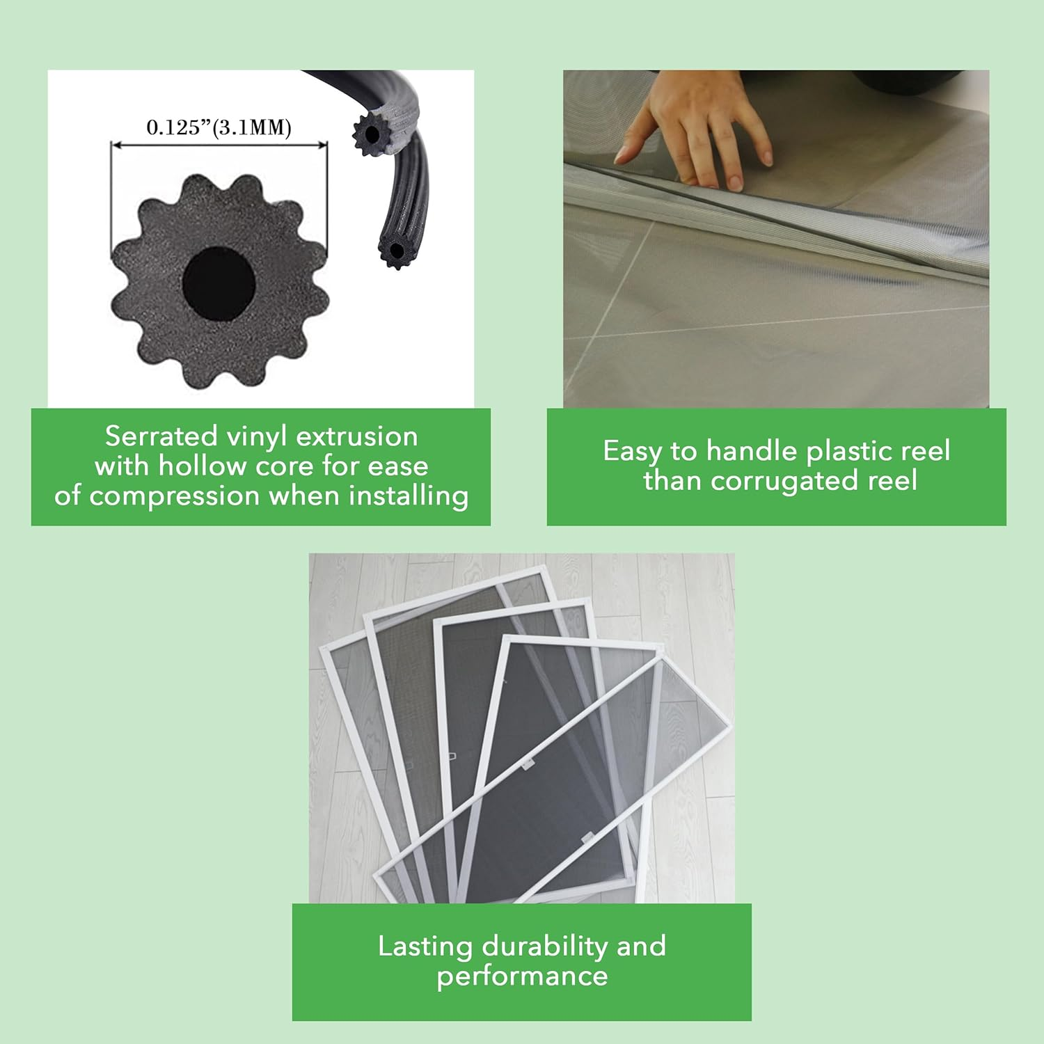 Screen Spline 0.125 Inch 100ft Roll Round Screen Retainer Spline Bulk