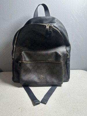 Authentic Coach Charlie Backpack Leather with Signature Canvas G1957- F58314