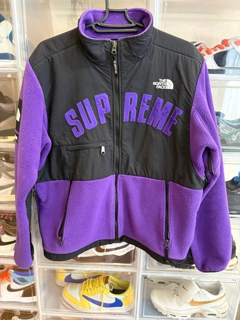 Giacca Pile Supreme The North Face Logo Zip Colore Viola Nero Taglia M Uomo
