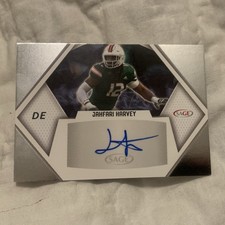 2022 SAGE Autograph Jahfari Harvey #A-JH University of Miami Football