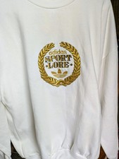Vintage adidas Sport Lore Men's L White Pullover Crewneck Sweatshirt New W/Tags