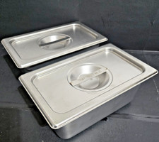2 Vollrath Stainless Steel 3 Qt W/lids Commercial Steam Table Pans