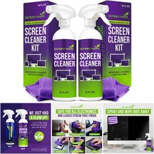 2-Pack 16oz Screen Cleaner Spray Microfiber Cloth Kit TV Computer Phone iPad