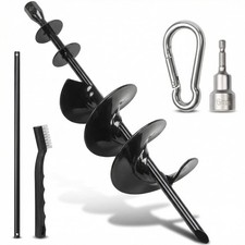 Heavy Duty Dog Tie Out Stake for Large Dogs   Spiral Ground Anchor, 360 1