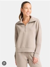 Women's Avia Taupe Quarter-Zip Sweatshirt L