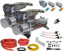 Airmaxxx Dual 480 Chrome Air Compressors Wwiring Kit 180 Psi Switch Air Ride
