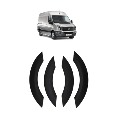 LAS VW CRAFTER ABS BLACK 4 PIECES WHEEL ARCH COVER TRIMS PROTECTION 2006-2017