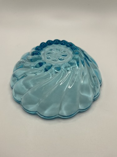 HAZEL ATLAS CAPRI BLUE SEASHELL GLASS SMALL DESSERT FRUIT BOWL 4.75" - Picture 18 of 18