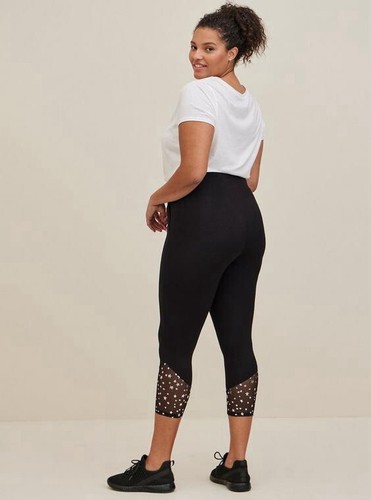 Torrid Size 5 Crop Signature Waistband Mesh Premium Legging - Black - 第 2/7 張圖片